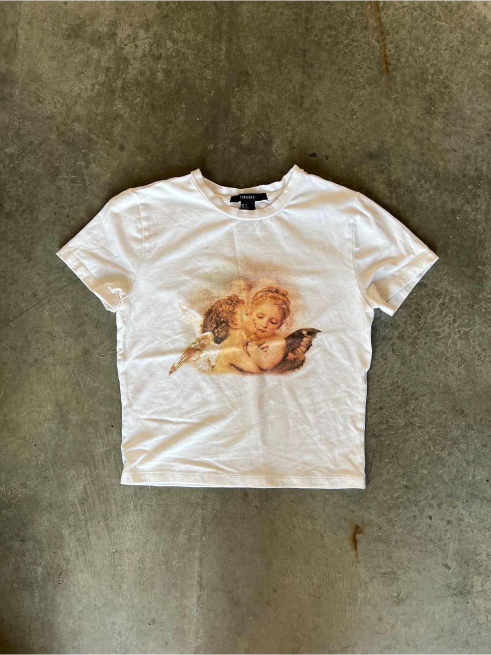 Forever 21 Cherub Angel Cropped Tee